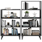 Modern Style Metal Bookshelf Black Open Back Bookcase for Home Office Clearhalo 'Bookcases' 'furn' 'furn_bookcases' 'Furniture' 'Office Furniture' 5350237
