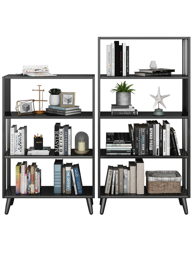 Modern Style Metal Bookshelf Black Open Back Bookcase for Home Office Clearhalo 'Bookcases' 'furn' 'furn_bookcases' 'Furniture' 'Office Furniture' 5350237