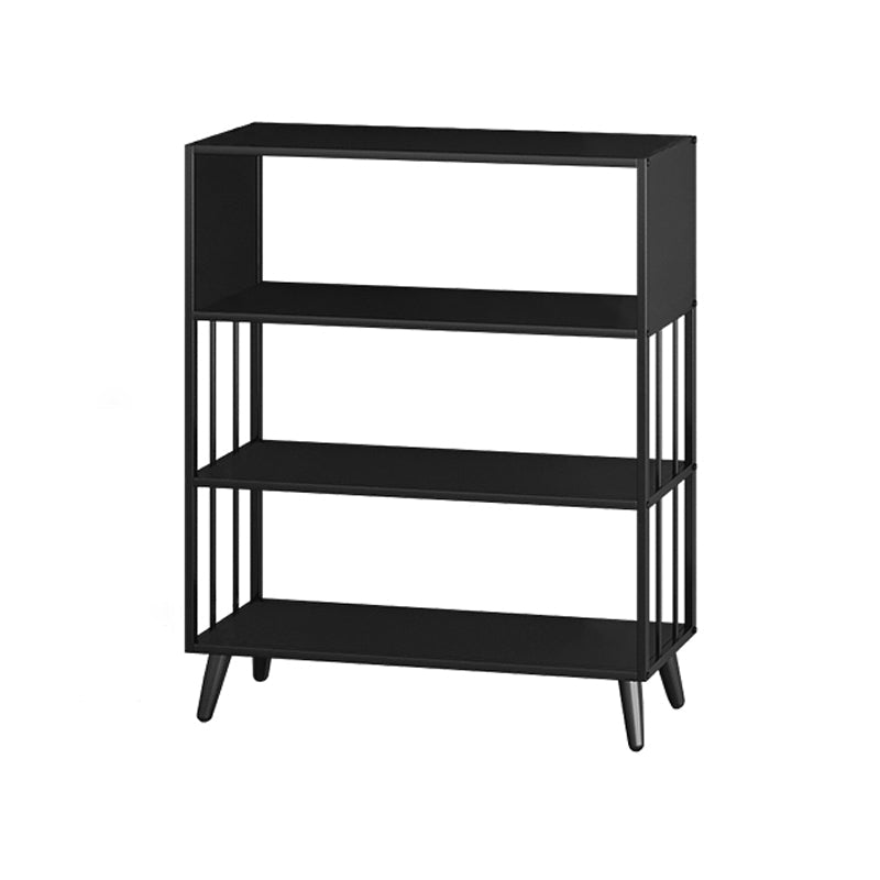 Modern Style Metal Bookshelf Black Open Back Bookcase for Home Office 39.4"L x 11.8"W x 42.5"H Clearhalo 'Bookcases' 'furn' 'furn_bookcases' 'Furniture' 'Office Furniture' 5350243
