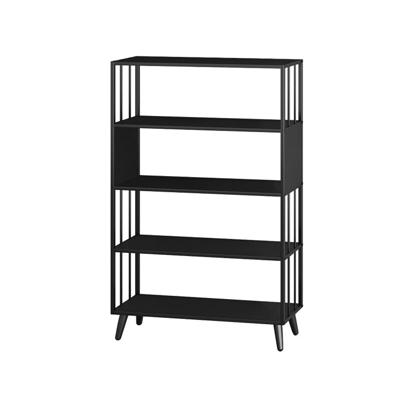Modern Style Metal Bookshelf Black Open Back Bookcase for Home Office 39.4"L x 11.8"W x 56.3"H Clearhalo 'Bookcases' 'furn' 'furn_bookcases' 'Furniture' 'Office Furniture' 5350245