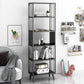 Modern Style Metal Bookshelf Black Open Back Bookcase for Home Office Clearhalo 'Bookcases' 'furn' 'furn_bookcases' 'Furniture' 'Office Furniture' 5350246
