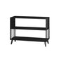 Modern Style Metal Bookshelf Black Open Back Bookcase for Home Office 47.2"L x 11.8"W x 28.7"H Clearhalo 'Bookcases' 'furn' 'furn_bookcases' 'Furniture' 'Office Furniture' 5350249