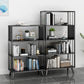 Modern Style Metal Bookshelf Black Open Back Bookcase for Home Office Clearhalo 'Bookcases' 'furn' 'furn_bookcases' 'Furniture' 'Office Furniture' 5350250