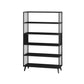 Modern Style Metal Bookshelf Black Open Back Bookcase for Home Office 47.2"L x 11.8"W x 68.9"H Clearhalo 'Bookcases' 'furn' 'furn_bookcases' 'Furniture' 'Office Furniture' 5350254