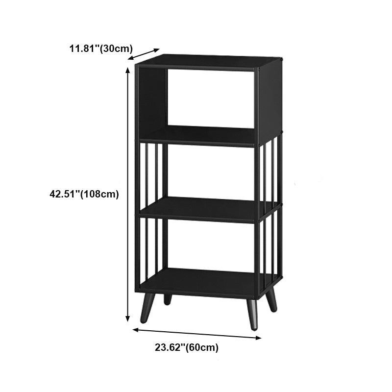 Modern Style Metal Bookshelf Black Open Back Bookcase for Home Office Clearhalo 'Bookcases' 'furn' 'furn_bookcases' 'Furniture' 'Office Furniture' 5350259