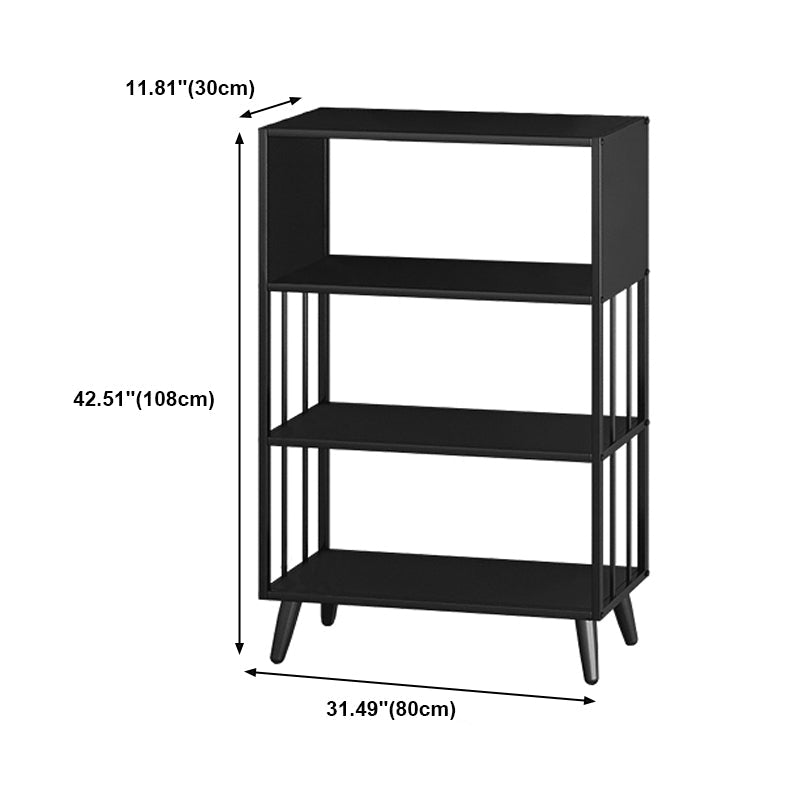 Modern Style Metal Bookshelf Black Open Back Bookcase for Home Office Clearhalo 'Bookcases' 'furn' 'furn_bookcases' 'Furniture' 'Office Furniture' 5350260