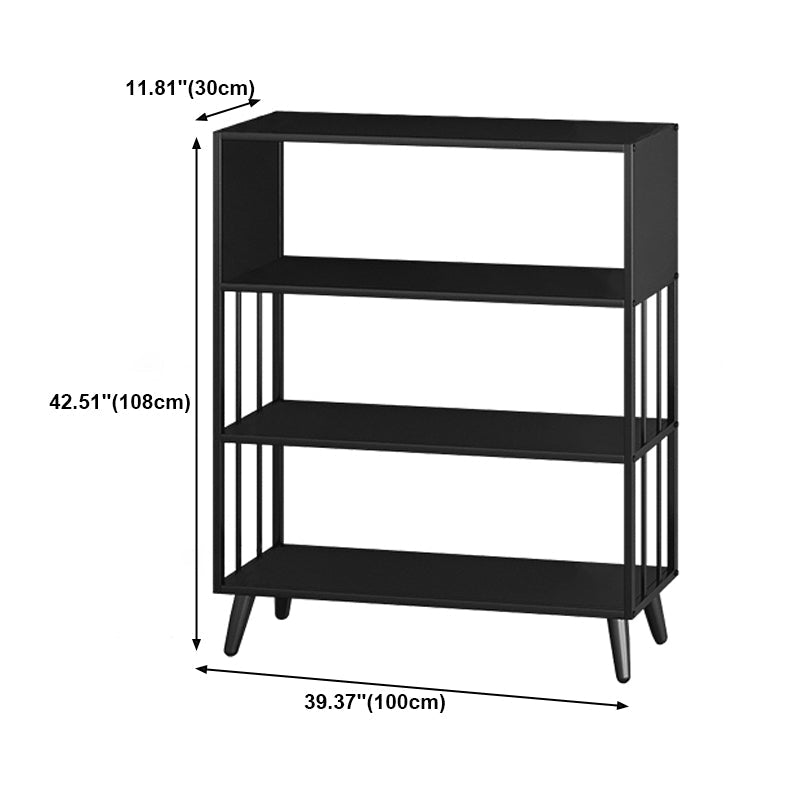 Modern Style Metal Bookshelf Black Open Back Bookcase for Home Office Clearhalo 'Bookcases' 'furn' 'furn_bookcases' 'Furniture' 'Office Furniture' 5350261