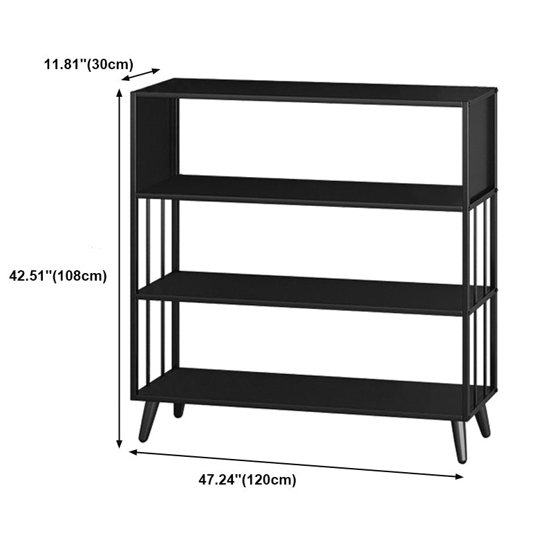 Modern Style Metal Bookshelf Black Open Back Bookcase for Home Office Clearhalo 'Bookcases' 'furn' 'furn_bookcases' 'Furniture' 'Office Furniture' 5350262