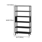 Modern Style Metal Bookshelf Black Open Back Bookcase for Home Office Clearhalo 'Bookcases' 'furn' 'furn_bookcases' 'Furniture' 'Office Furniture' 5350269