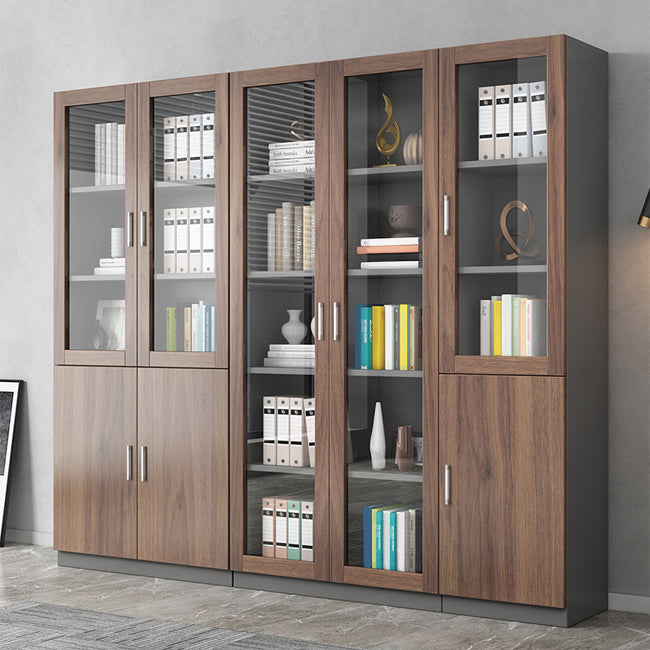 Hedendaagse ingenieur Wood Bookshelf Gesloten Back Case met deur voor thuiskantoor
