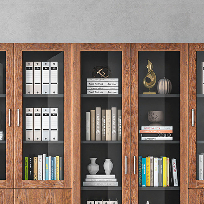 Hedendaagse ingenieur Wood Bookshelf Gesloten Back Case met deur voor thuiskantoor