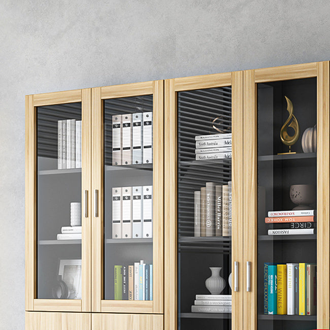 Hedendaagse ingenieur Wood Bookshelf Gesloten Back Case met deur voor thuiskantoor