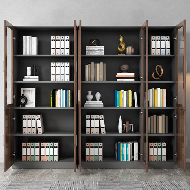 Hedendaagse ingenieur Wood Bookshelf Gesloten Back Case met deur voor thuiskantoor