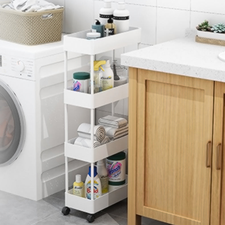 Zeitgenössischer Bücherregal Plastik Open Back Bücherregal für Büro mit Zaubererrädern