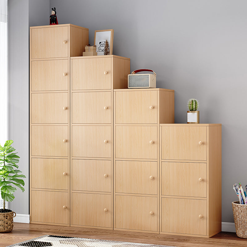 Estantería de madera de ingeniero moderno estantería de espalda cerrada con puerta para la oficina en casa