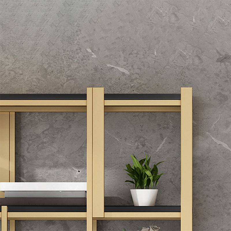 Modern Style Bookcase Gold Frame Metal Open Back Bookshelf for Home Office Clearhalo 'Bookcases' 'furn' 'furn_bookcases' 'Furniture' 'Office Furniture' 5350479