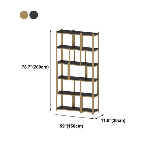 Modern Style Bookcase Gold Frame Metal Open Back Bookshelf for Home Office Clearhalo 'Bookcases' 'furn' 'furn_bookcases' 'Furniture' 'Office Furniture' 5350486