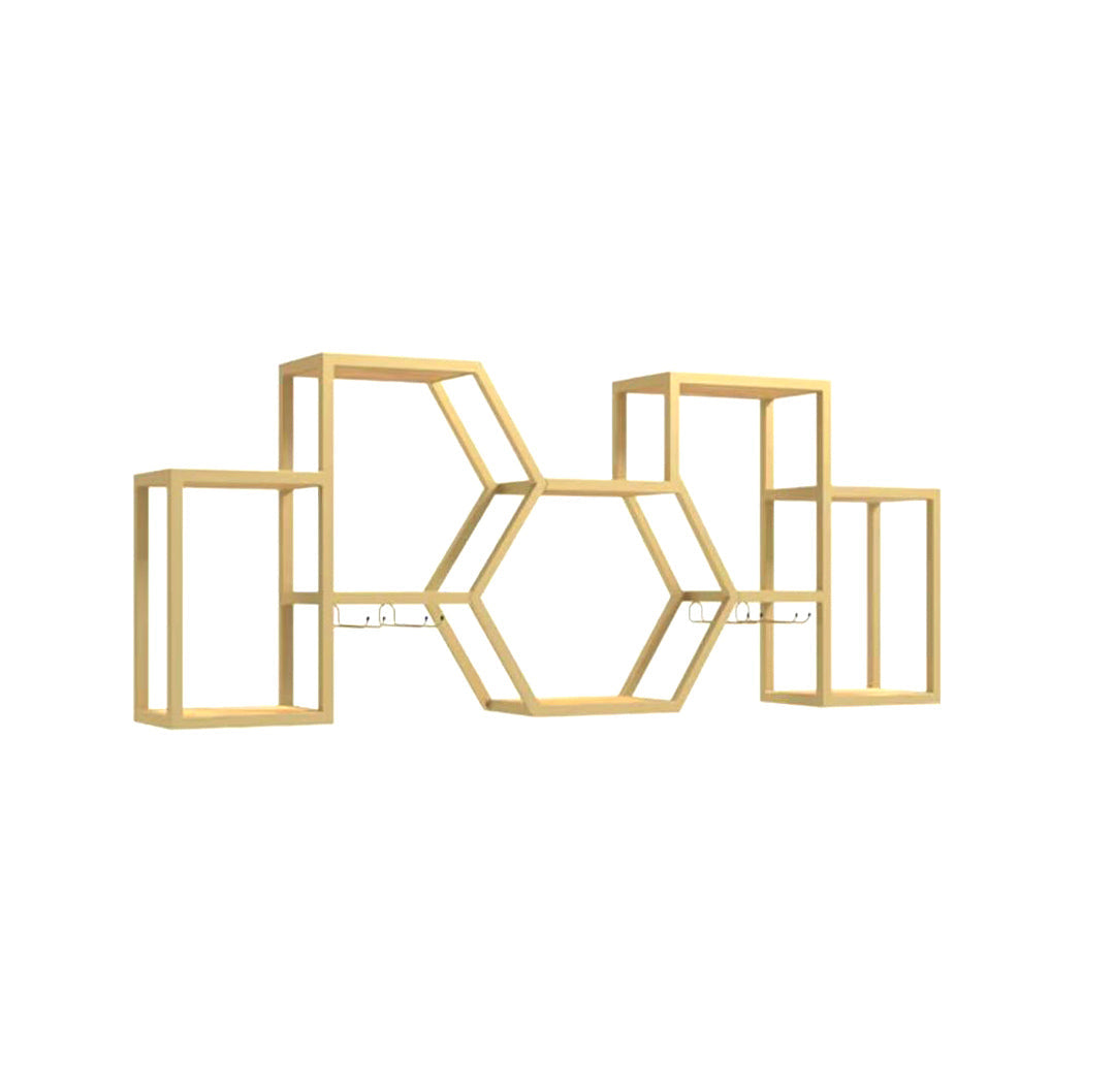 Modern Style Bookcase Wall Mounted Metal Bookshelf for Home Office