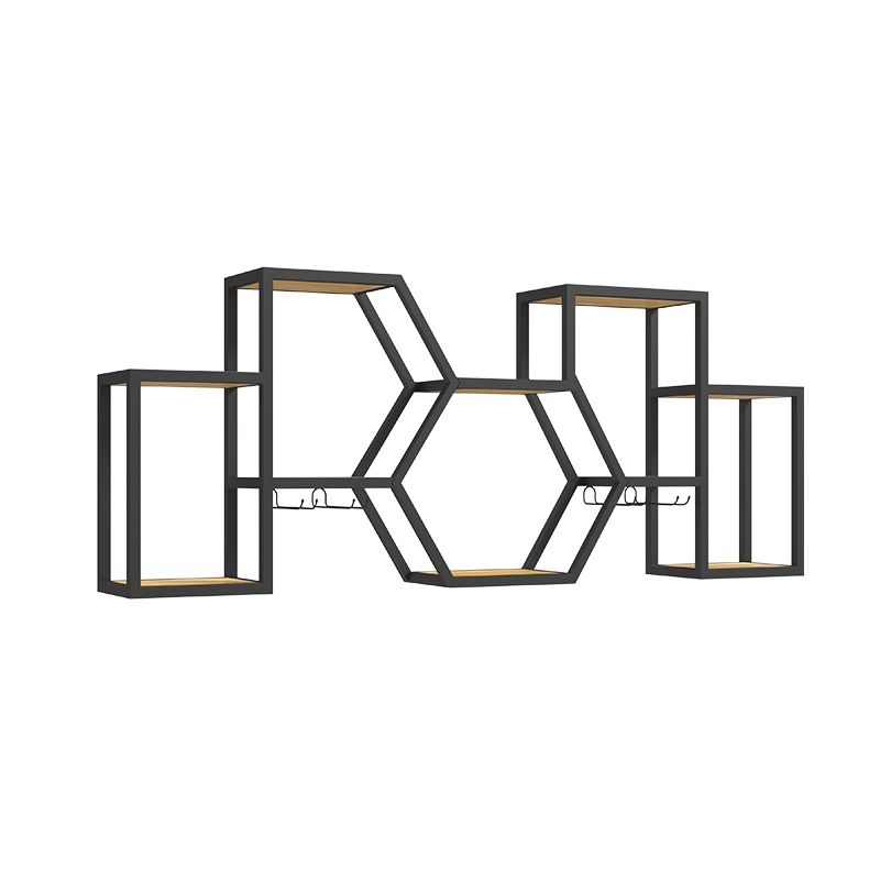 Modern Style Bookcase Wall Mounted Metal Bookshelf for Home Office