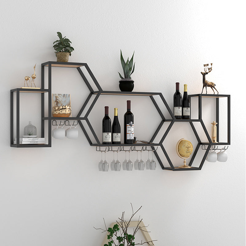 Modern Style Bookcase Wall Mounted Metal Bookshelf for Home Office