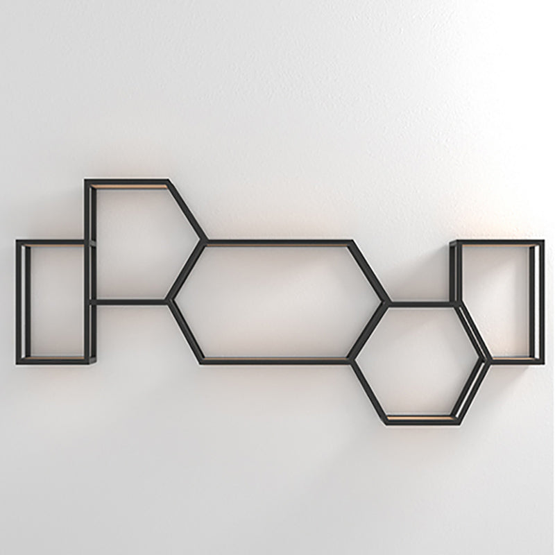 Modern Style Bookcase Wall Mounted Metal Bookshelf for Home Office
