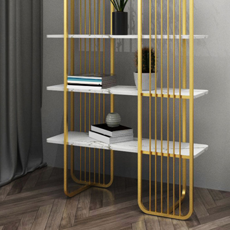 Contemporary Style Bookcase Metal Open Back Etagere Bookshelf for Home Office