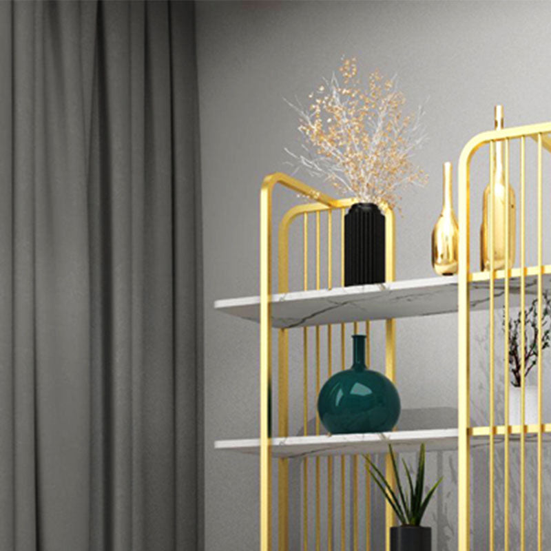 Contemporary Style Bookcase Metal Open Back Etagere Bookshelf for Home Office