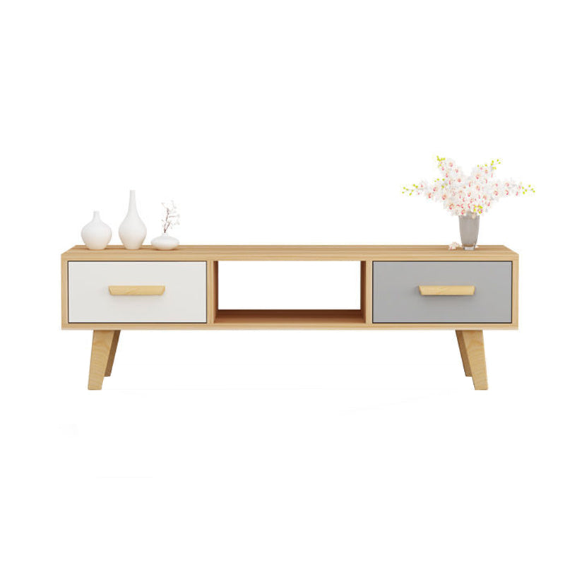 Scandinavian TV Media Stand with Drawers Wood TV Stand Console Clearhalo 'furn' 'furn_tv_stands_entertainment_centers' 'Furniture' 'Living Room Furniture' 'TV Stands & Entertainment Centers' 'TV Stands & Media Storage Furniture' 'tv_stands_entertainment_centers' 5350580