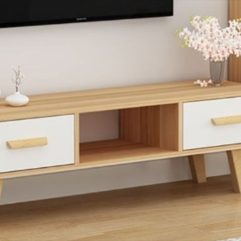 Scandinavian TV Media Stand with Drawers Wood TV Stand Console Clearhalo 'furn' 'furn_tv_stands_entertainment_centers' 'Furniture' 'Living Room Furniture' 'TV Stands & Entertainment Centers' 'TV Stands & Media Storage Furniture' 'tv_stands_entertainment_centers' 5350582
