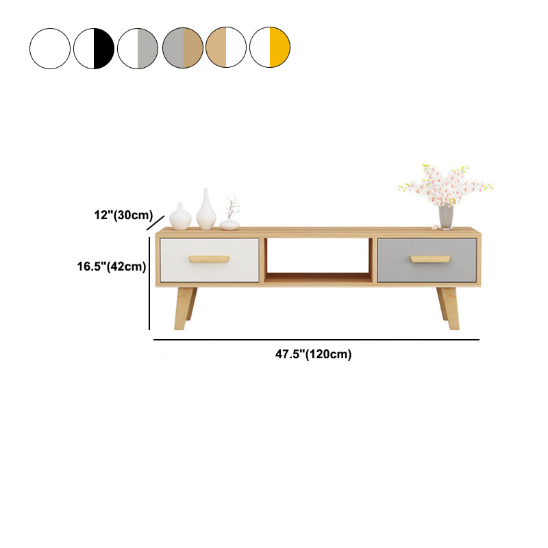 Scandinavian TV Media Stand with Drawers Wood TV Stand Console Clearhalo 'furn' 'furn_tv_stands_entertainment_centers' 'Furniture' 'Living Room Furniture' 'TV Stands & Entertainment Centers' 'TV Stands & Media Storage Furniture' 'tv_stands_entertainment_centers' 5350586
