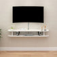 Matte afwerking Wall gemonteerde media-stand met planken Scandinavische massieve hout tv-console