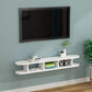 Matte afwerking Wall gemonteerde media-stand met planken Scandinavische massieve hout tv-console