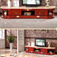Modern Style TV Stand Marble and Oak Wood TV Cabinet with Shelves