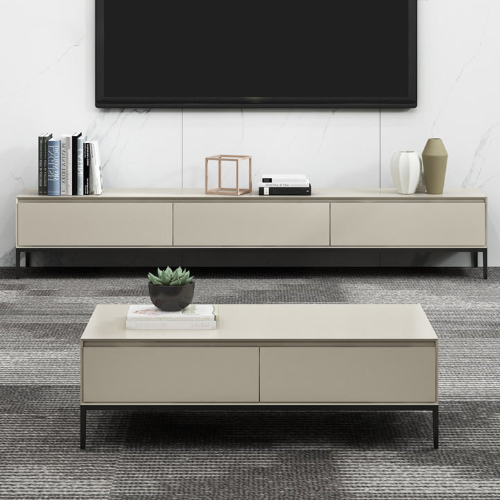 Contemporary Style TV Stand Stone and Engineered Wood TV Cabinet Dark Khaki Clearhalo 'furn' 'furn_tv_stands_entertainment_centers' 'Furniture' 'Living Room Furniture' 'TV Stands & Entertainment Centers' 'TV Stands & Media Storage Furniture' 'tv_stands_entertainment_centers' 5350691