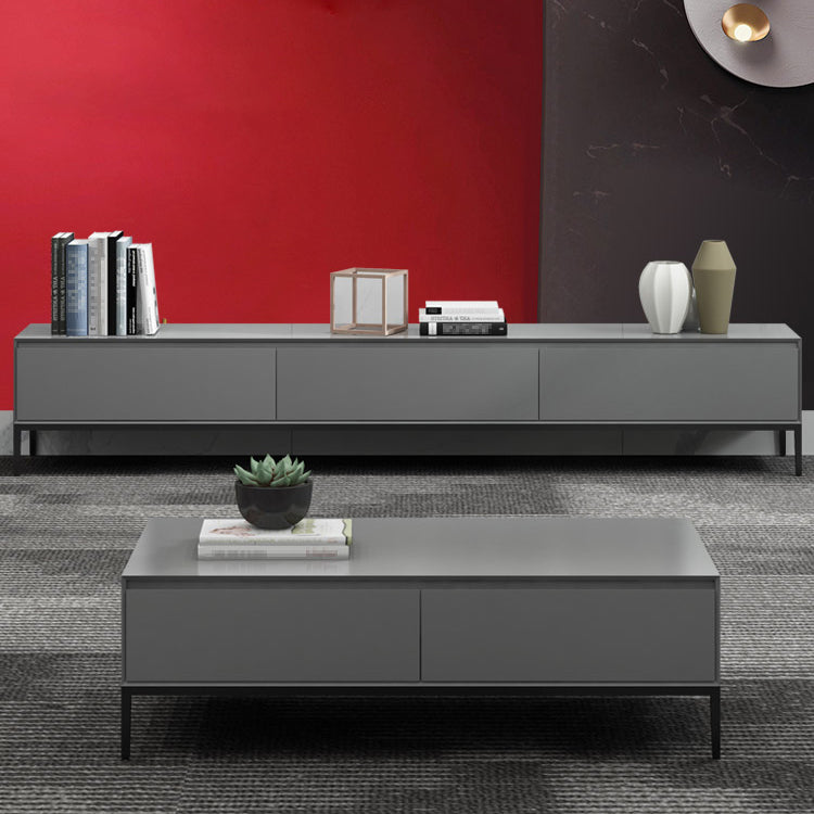 Contemporary Style TV Stand Stone and Engineered Wood TV Cabinet Clearhalo 'furn' 'furn_tv_stands_entertainment_centers' 'Furniture' 'Living Room Furniture' 'TV Stands & Entertainment Centers' 'TV Stands & Media Storage Furniture' 'tv_stands_entertainment_centers' 5350692