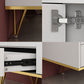 Glam 18 - Inch H TV Console , Grey / White Wood TV Stand with 4 - Drawers for Living Room