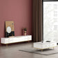 Glam 18 - Inch H TV Console , Grey / White Wood TV Stand with 4 - Drawers for Living Room