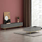 Glam 18 - Inch H TV Console , Grey / White Wood TV Stand with 4 - Drawers for Living Room