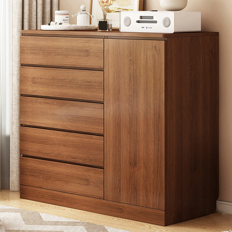 16" W Wooden Chest Modern Style Storage Chest Dresser with Drawers and Doors 39"L x 16"W x 44"H Brown 5 Clearhalo 'Bedroom Furniture' 'Dressers & Chests' 'dressers_chests' 'furn' 'furn_dressers_chests' 'Furniture' 5351292