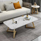 Glam Slate Coffee Table Rectangular Cocktail Table for Living Room 55"L x 24"W x 18"H Gold Clearhalo 'Coffee & Accent Tables' 'Coffee Tables' 'coffee_tables' 'furn' 'furn_coffee_tables' 'Furniture' 'Living Room Furniture' 5351503