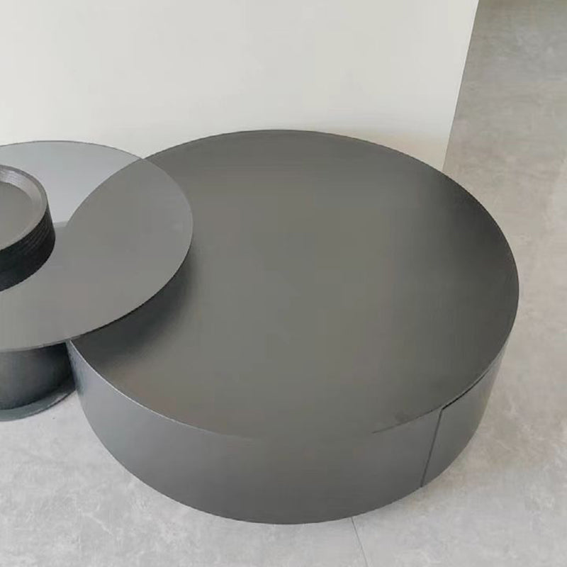 North European Round Coffee Table Wood 1 Cocktail Table with Drawers Clearhalo 'Coffee & Accent Tables' 'Coffee Tables' 'coffee_tables' 'furn' 'furn_coffee_tables' 'Furniture' 'Living Room Furniture' 5351553