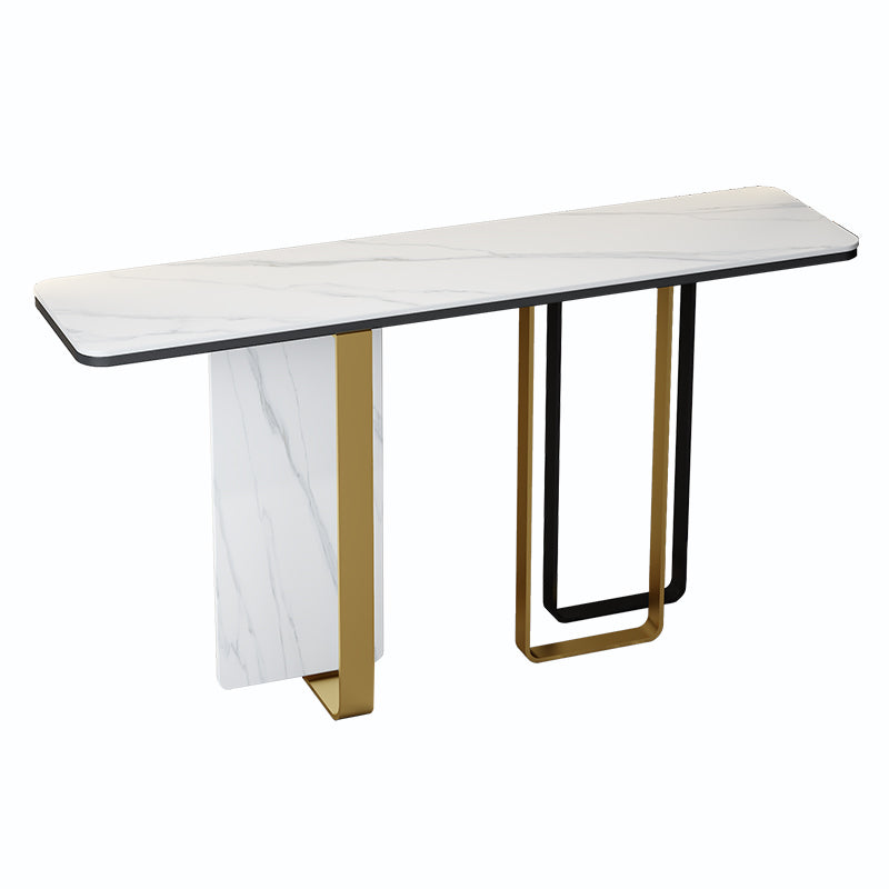 White/Black Table Glam Rectangle Console Table for Hall 31.5" High Clearhalo 'Console Tables' 'console_tables' 'Entry & Mudroom Furniture' 'furn' 'furn_console_tables' 'Furniture' 5351658
