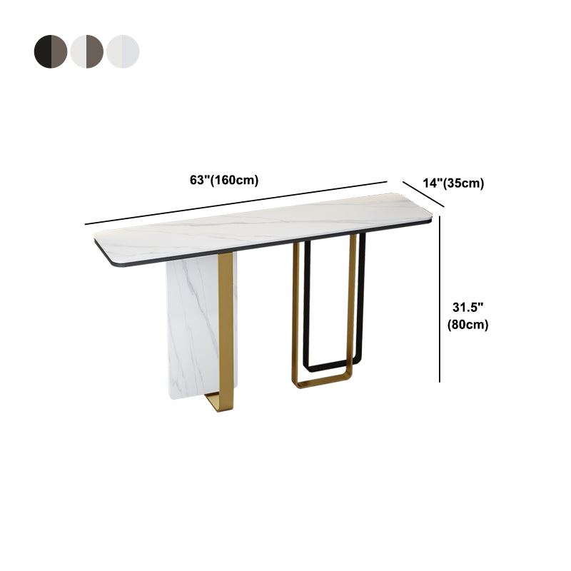White/Black Table Glam Rectangle Console Table for Hall 31.5" High Clearhalo 'Console Tables' 'console_tables' 'Entry & Mudroom Furniture' 'furn' 'furn_console_tables' 'Furniture' 5351666