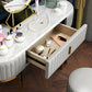 Glam Slate Top Vanity Dressing Table Set White Make-up Vanity Clearhalo 'Bedroom Furniture' 'furn' 'furn_makeup_vanities' 'Furniture' 'Makeup Vanities' 'makeup_vanities' 5351793