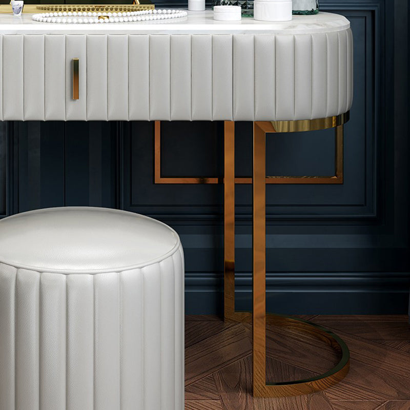 Glam Slate Top Vanity Dressing Table Set White Make-up Vanity Clearhalo 'Bedroom Furniture' 'furn' 'furn_makeup_vanities' 'Furniture' 'Makeup Vanities' 'makeup_vanities' 5351795