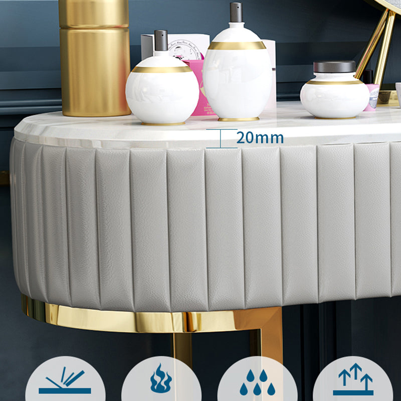Glam Slate Top Vanity Dressing Table Set White Make-up Vanity Clearhalo 'Bedroom Furniture' 'furn' 'furn_makeup_vanities' 'Furniture' 'Makeup Vanities' 'makeup_vanities' 5351796