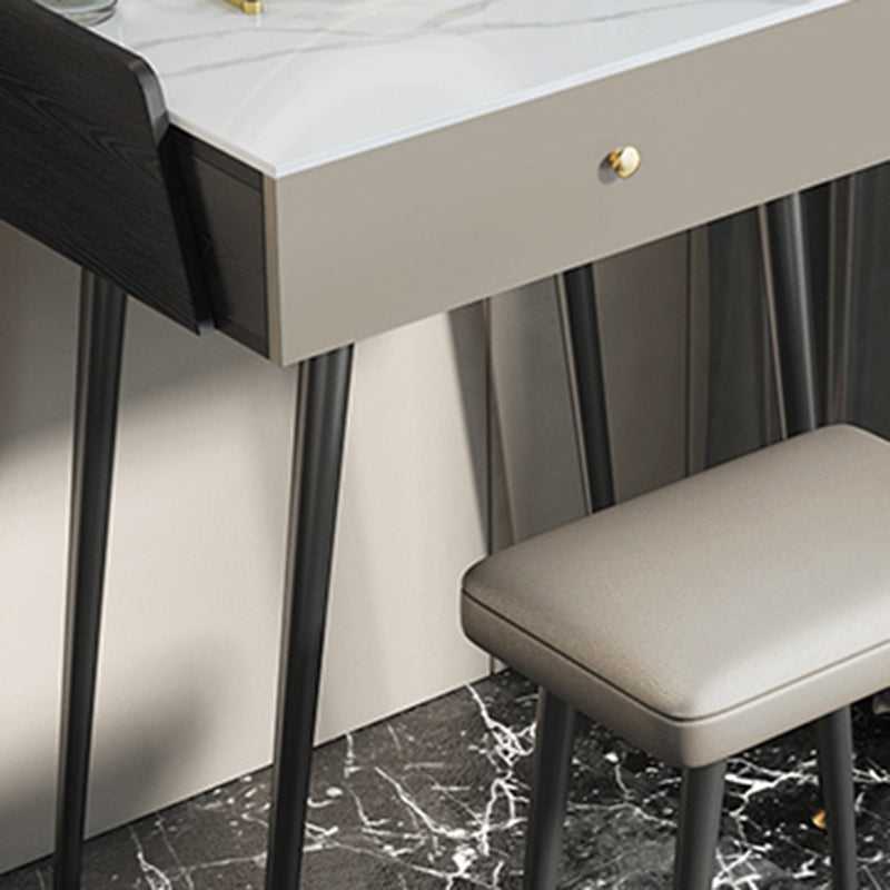 Modern Grey Makeup Vanity Desk Desk Slate Top Top Up Vanity per camera da letto