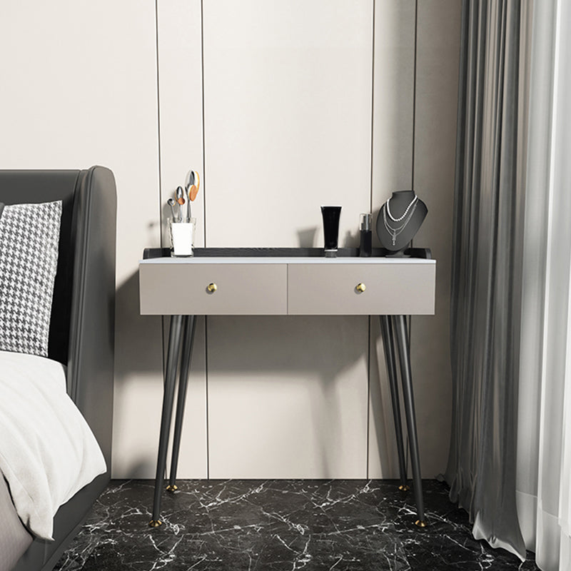 Modern Grey Makeup Vanity Desk Desk Slate Top Top Up Vanity per camera da letto