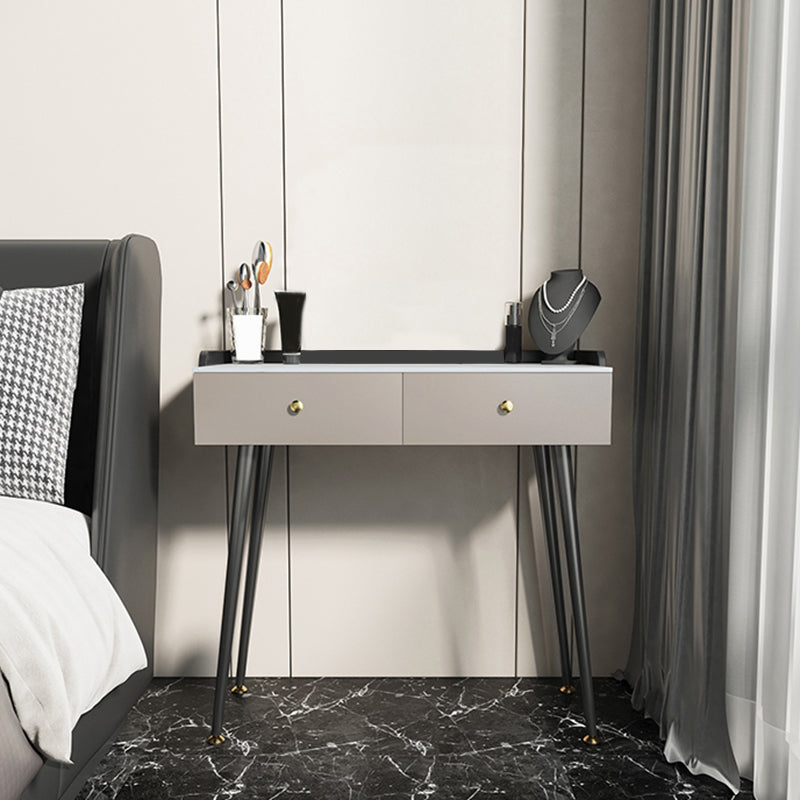 Modern Grey Makeup Vanity Desk Desk Slate Top Top Up Vanity per camera da letto