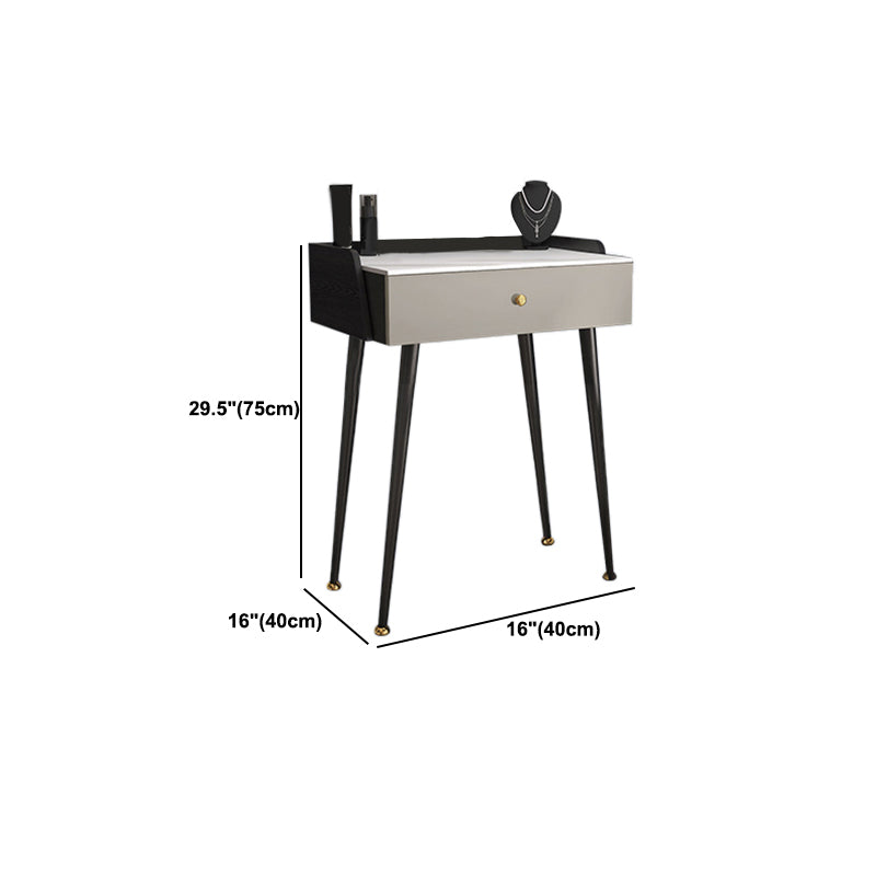 Modern Grey Makeup Vanity Desk Desk Slate Top Top Up Vanity per camera da letto